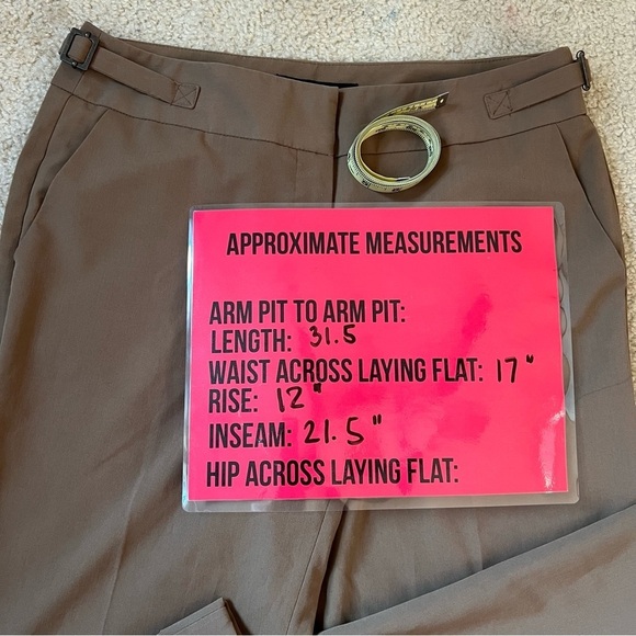 2/$25 Larry Levine Womens Cullote Pants Capri 10 Brown High Waist Flat Loose - Picture 13 of 16